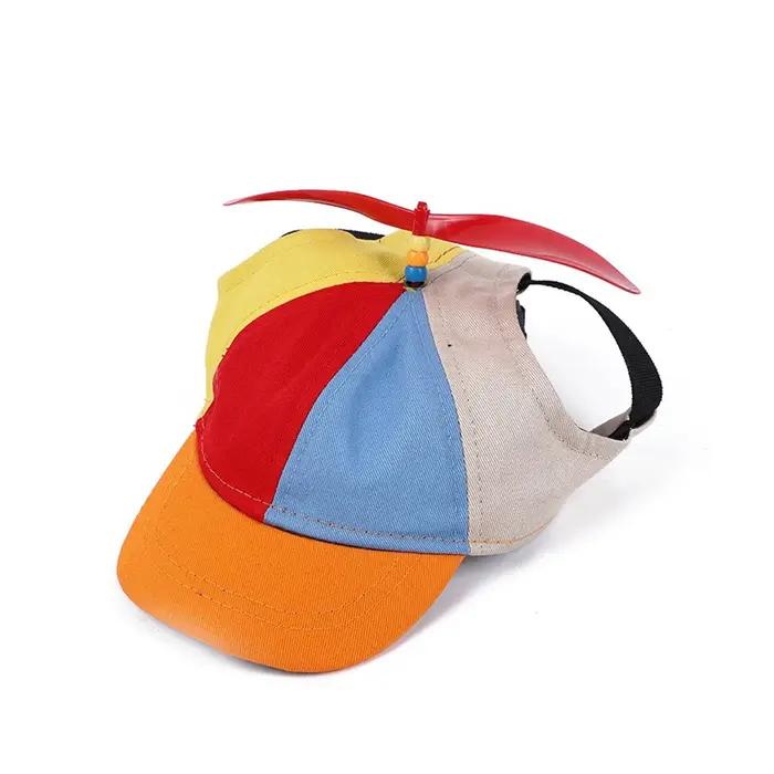 Chapeau à hélices coloré et détachable pour animaux de compagnie chien chat protection solaire confortable fantaisie style unique occassions spéciales