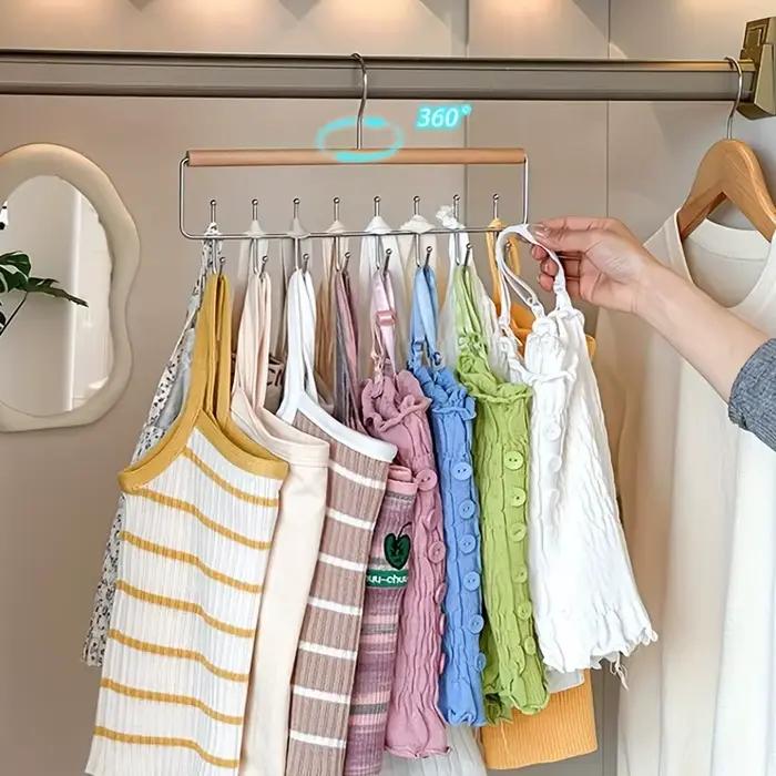 Support en bois pour chapeaux et accessoires avec crochets pour organisation et décoration intérieure moderne chambre dressing garde-robe