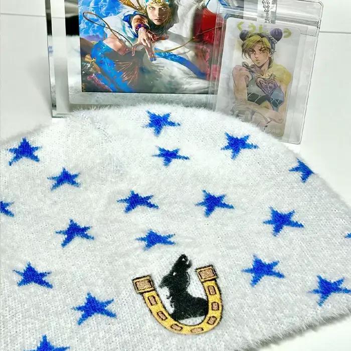Chapeau Johnny SBR motif étoile peluche pour cosplay et usage quotidien fan anime JoJo's Bizarre Adventure ```
