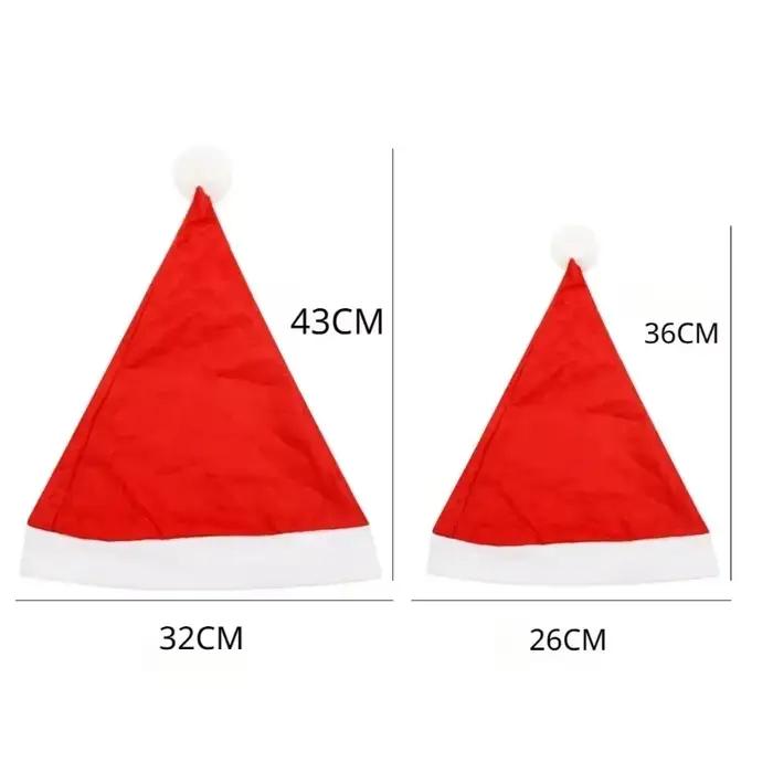 Chapeau de Père Noël en velours rouge et fourrure blanche pour adultes et enfants, idéal pour les fêtes de Noël et les événements festifs