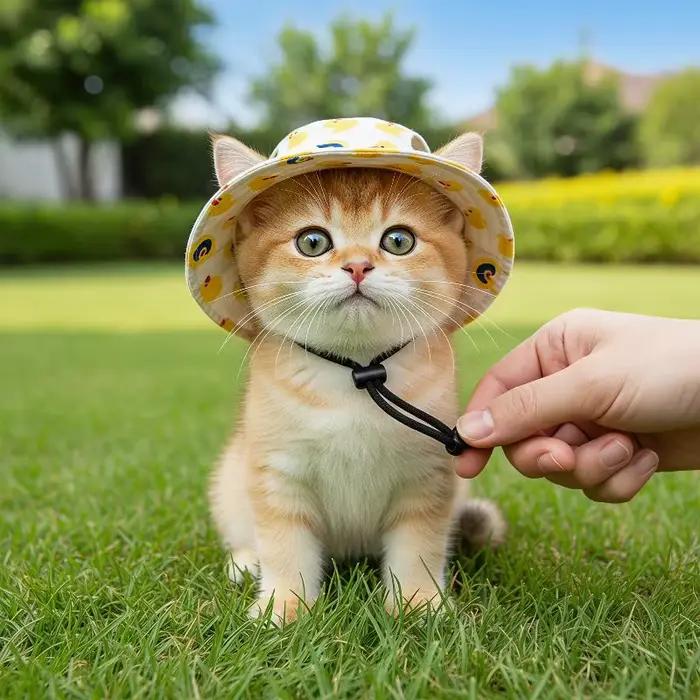 Chapeau de cowboy artisanal pour animaux de compagnie avec trous pour les oreilles, accessoire de tête exquis pour petits chats, chiens, chatons, décoration de fête