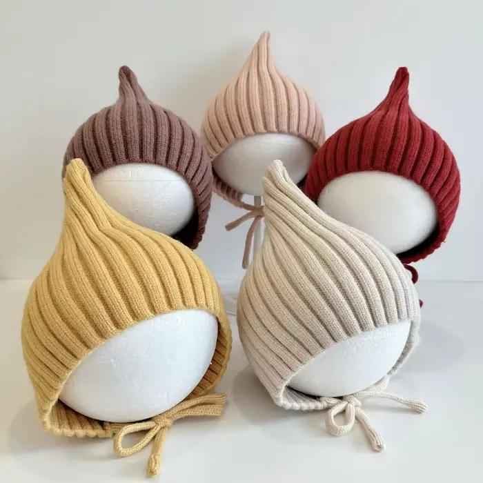 Chapeau elfe pour filles de 1 à 3 ans tricoté en acrylique protection auditive et oreilles casquette mode automne hiver accessoire photo occasions spéciales