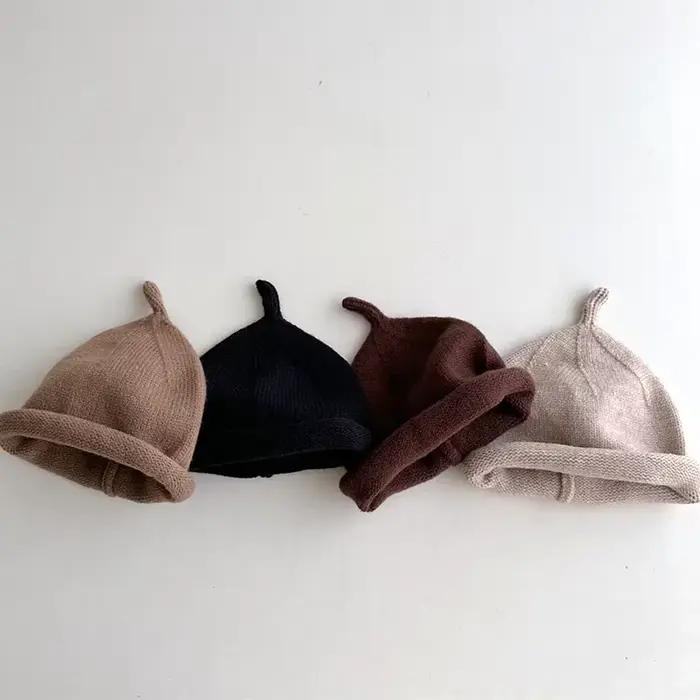 Chapeaux d'hiver pour enfants unisexe en coton solide pour 1-4 ans accessoires de photographie pour bébés occasions spéciales et quotidiennes