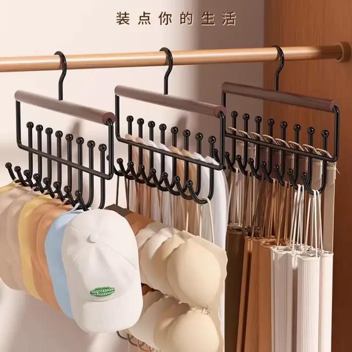 Présentoir en bois pour chapeaux, casquettes, ceintures et cravates gain de place élégant pour maison et bureau