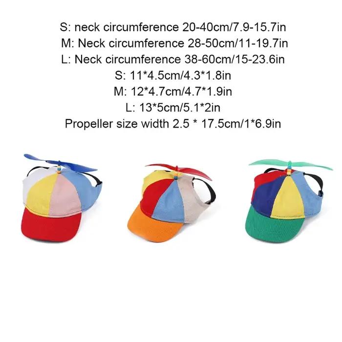 Chapeau à hélice pour animaux de compagnie en coton fin coloré pour chiens accessoire mode et protection soleil occasions extérieures
