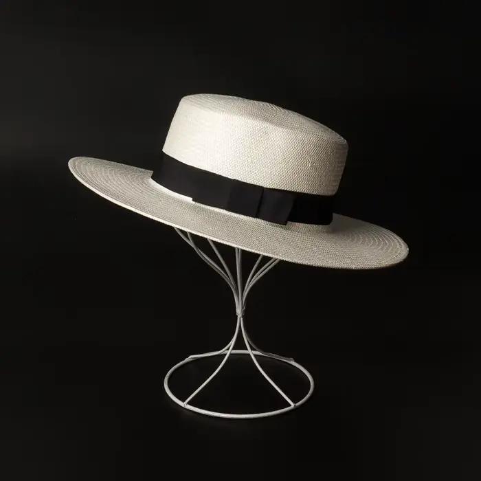202412 -HH7308 ins chic été fait à la main fibre naturelle japon papier herbe lait blanc fedoras casquette hommes femmes loisirs panama jazz chapeau