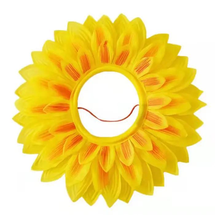 Chapeau de tournesol amusant jaune pour déguisement de fête, bandeau amusant style cagoule, coiffe d