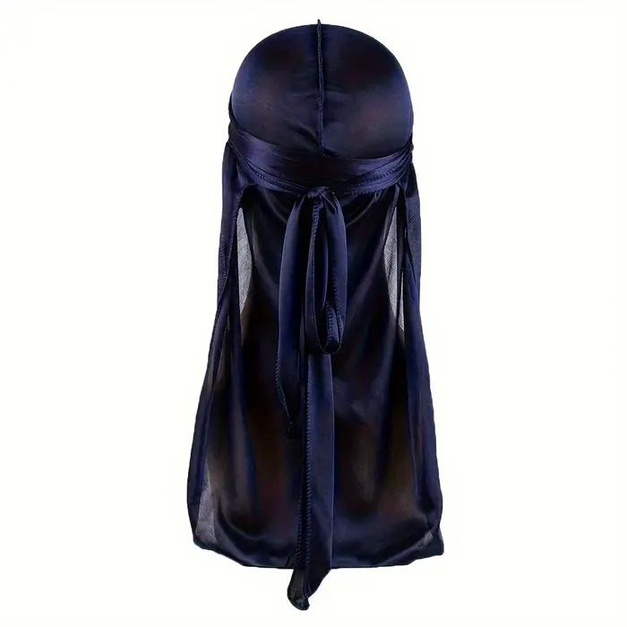 Durag en soie pour hommes blanc noir bandana ondulations look unique mode four seasons extérieur garde-robe polyvalent style confort