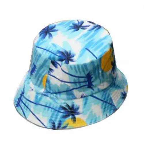 Nouveau Panama seau chapeau hommes femmes été seau casquette couleur unie cocotier plat imprimé chap