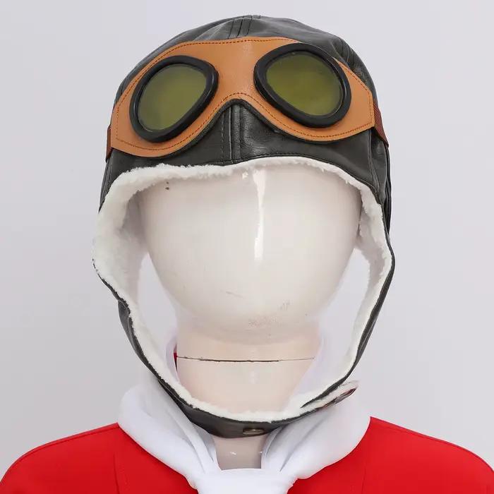 Chapeau de Pilote avec Lunettes et Accessoires pour Halloween et Soirées Cosplay Occasions Spéciales Enfant Adulte