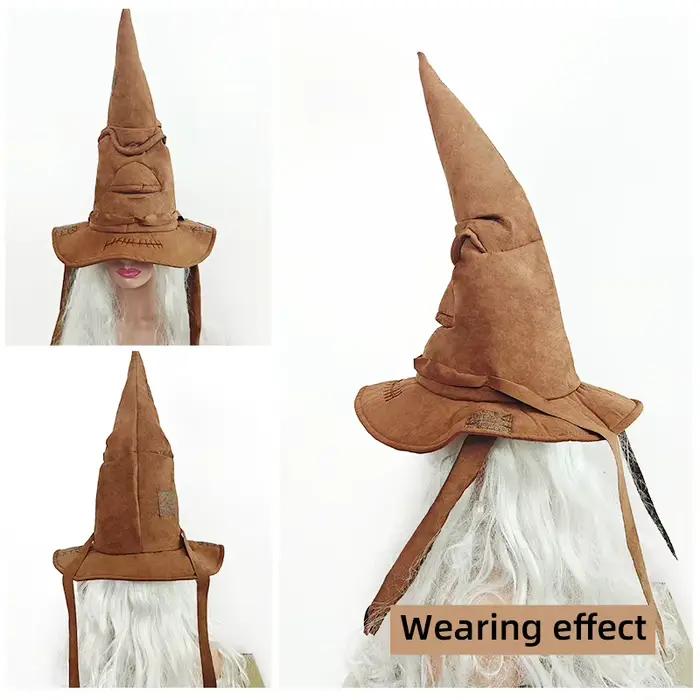 Chapeau de sorcière en polyester fibreux pour adultes occasions d'Halloween Noël Pâques festives et célébrations de cosplay
