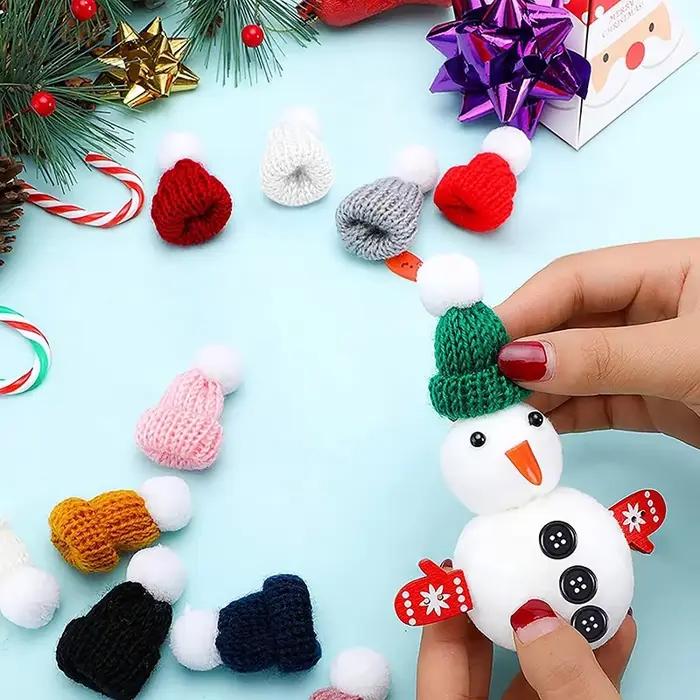 10-20 pièces Mini chapeaux à tricoter noël