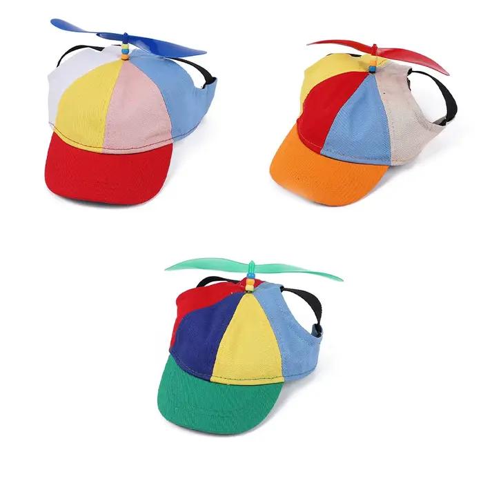 Chapeau à hélices coloré et détachable pour animaux de compagnie chien chat protection solaire confortable fantaisie style unique occassions spéciales