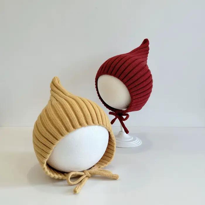 Chapeau elfe pour filles de 1 à 3 ans tricoté en acrylique protection auditive et oreilles casquette mode automne hiver accessoire photo occasions spéciales