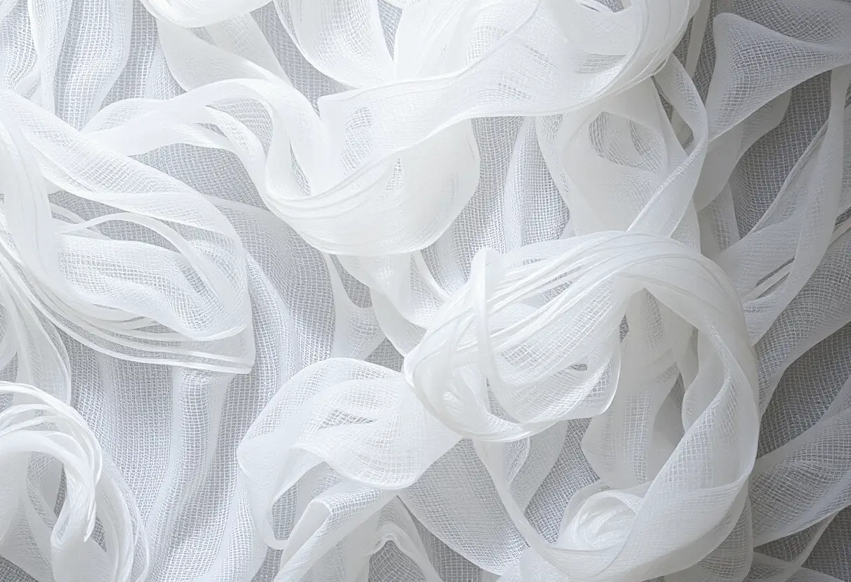 Échantillon de fibre textile recyclée avec brillance et texture