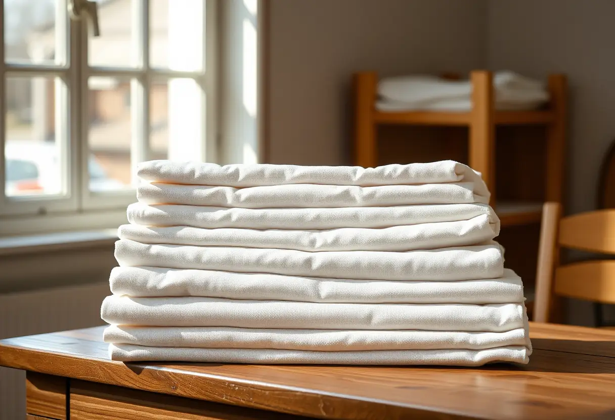 étagère avec du tissu en coton
