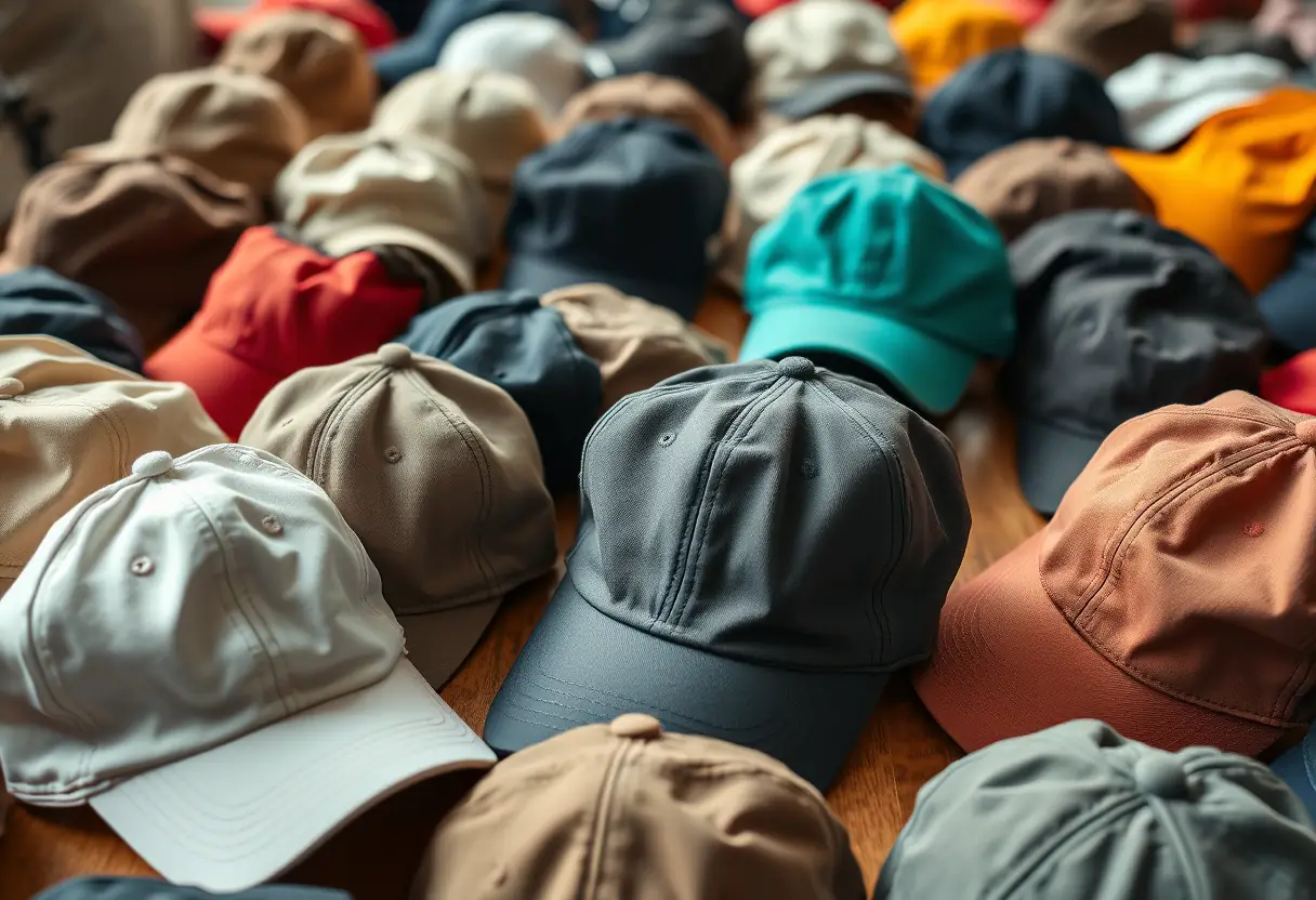 Tableau de chapeaux divers avec différentes matières