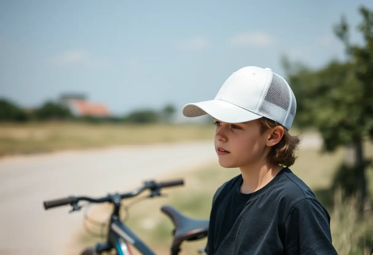 Adolescent en train de profiter d'un vent d'été avec une casquette trucker