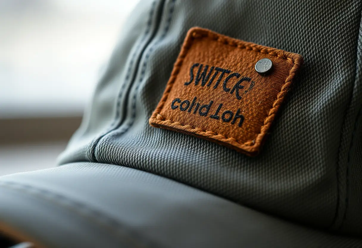 Un patch de toile cirée sur un chapeau baseball, mettant en valeur sa résistance à l'eau